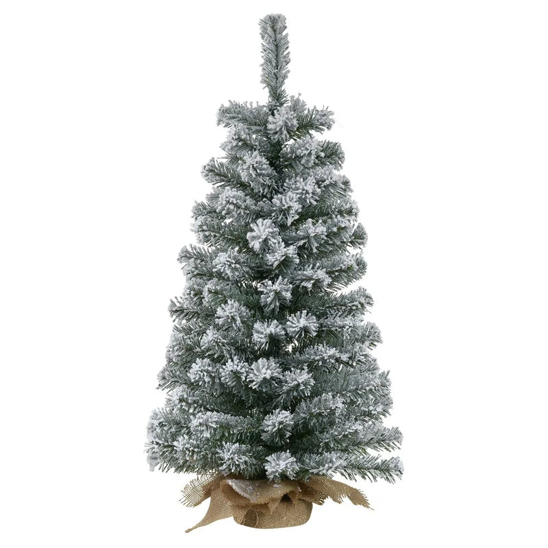 Arvore Natal Nevada Com Base Juta Com 119 Tips Verde 90cm