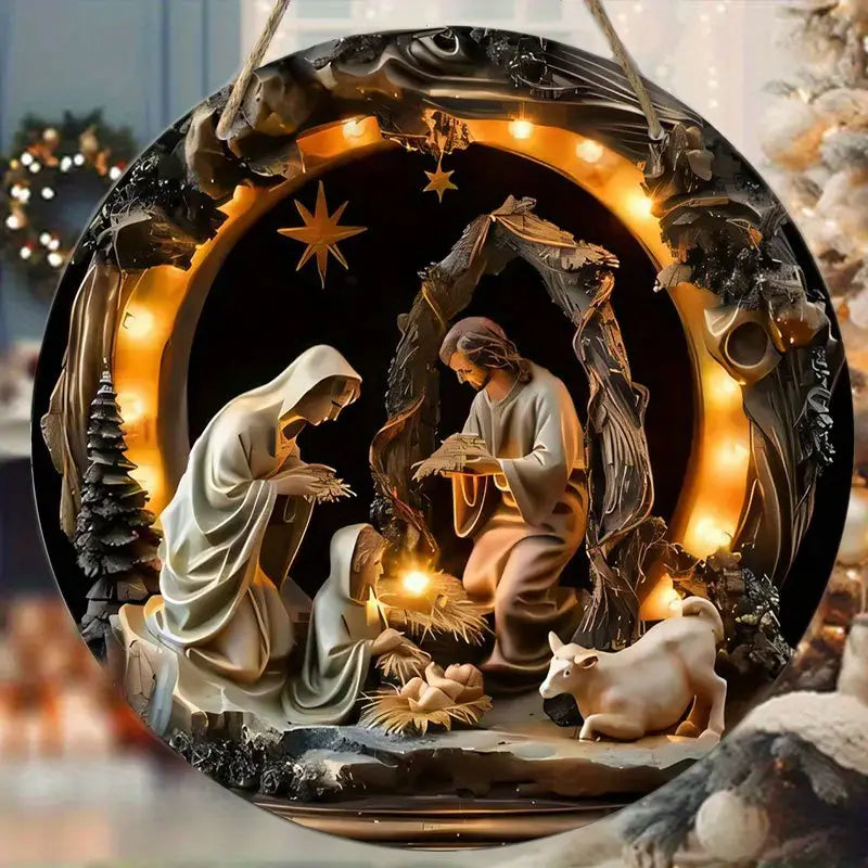 Presépio de Resina Guirlanda de Natal Artesanal