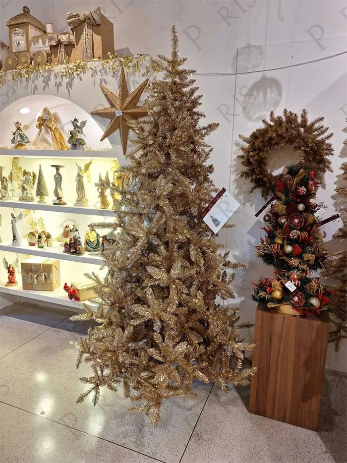 Árvore de Natal Champagne Luxo em PVC 2,3 metros