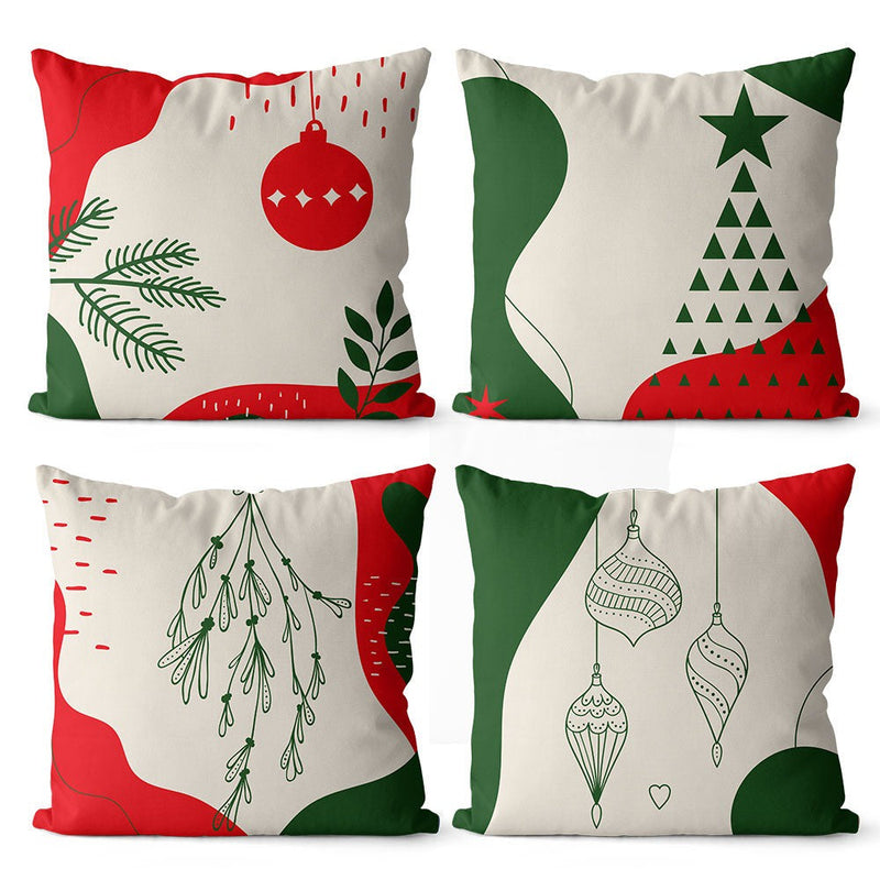 Kit Capas de Almofadas de Natal Para Decoração de Sofá