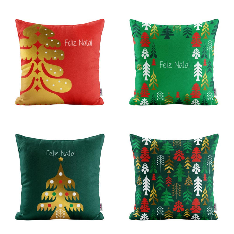 Kit Capas de Almofadas de Natal Para Decoração de Sofá