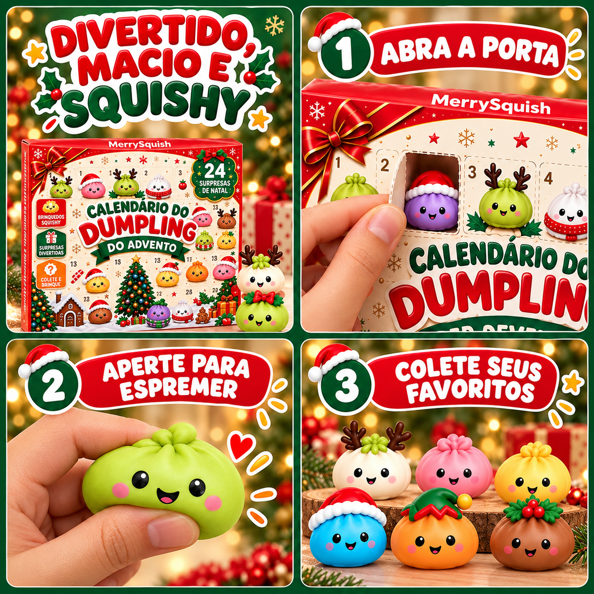 24 Dumpling Squishy Calendário Advento