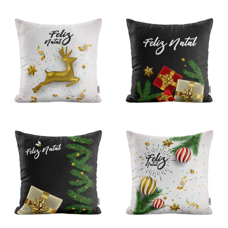 Kit Capas de Almofadas de Natal Para Decoração de Sofá