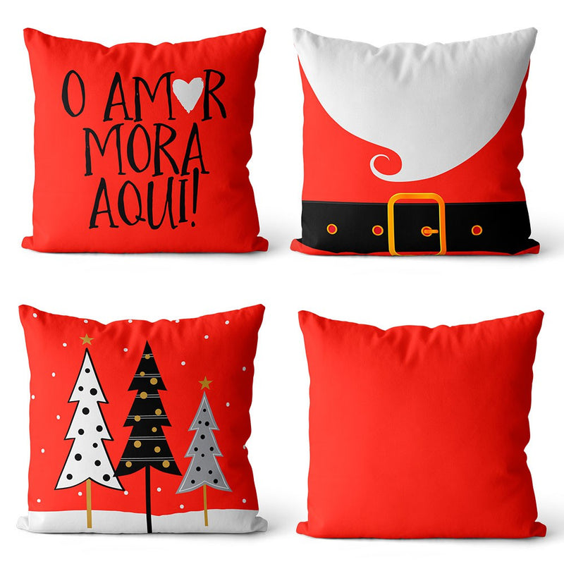 Kit Capas de Almofadas de Natal Para Decoração de Sofá