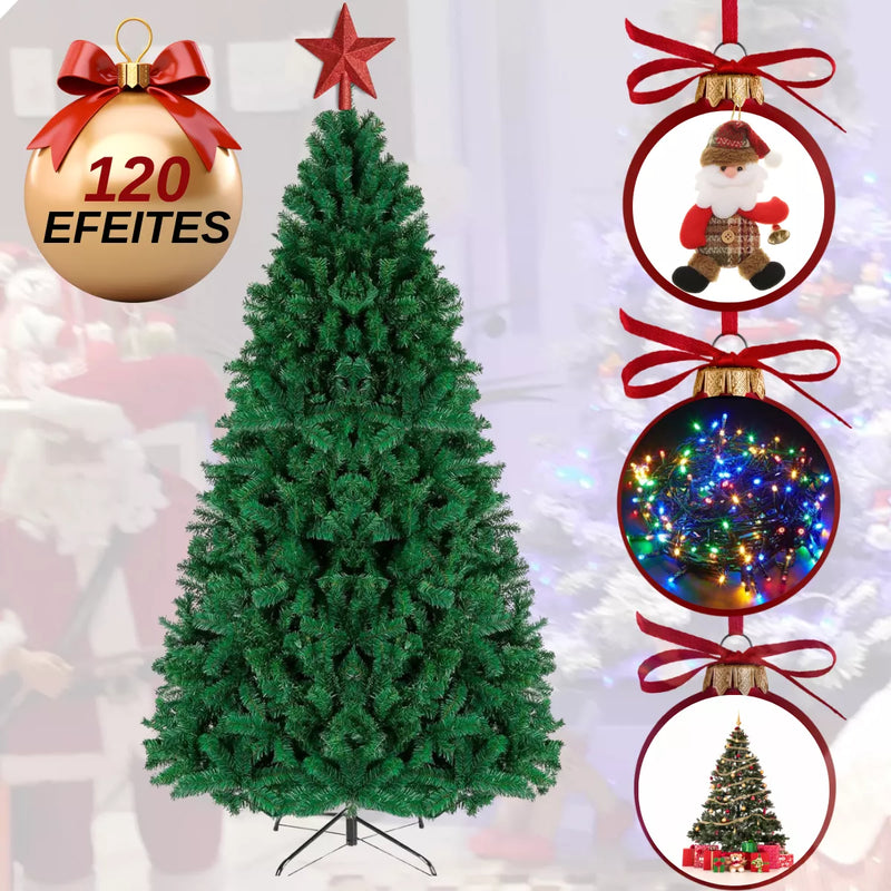 Kit Árvore Natal Grande 1,5m Decorada Completa Cheia Pisca