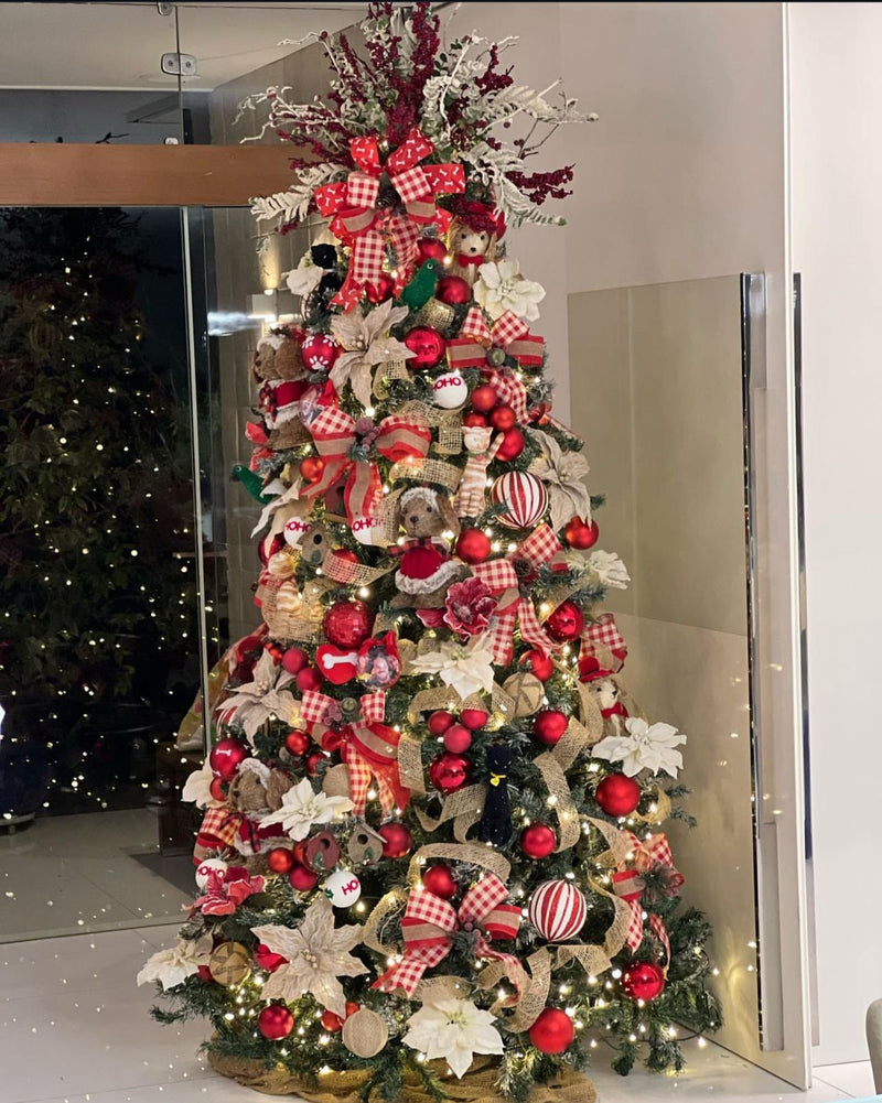 Árvore de Natal + Decoração 360º Luxo Flower Inclusa – 3 Metros