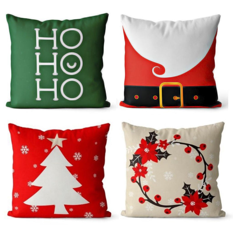 Kit Capas de Almofadas de Natal Para Decoração de Sofá