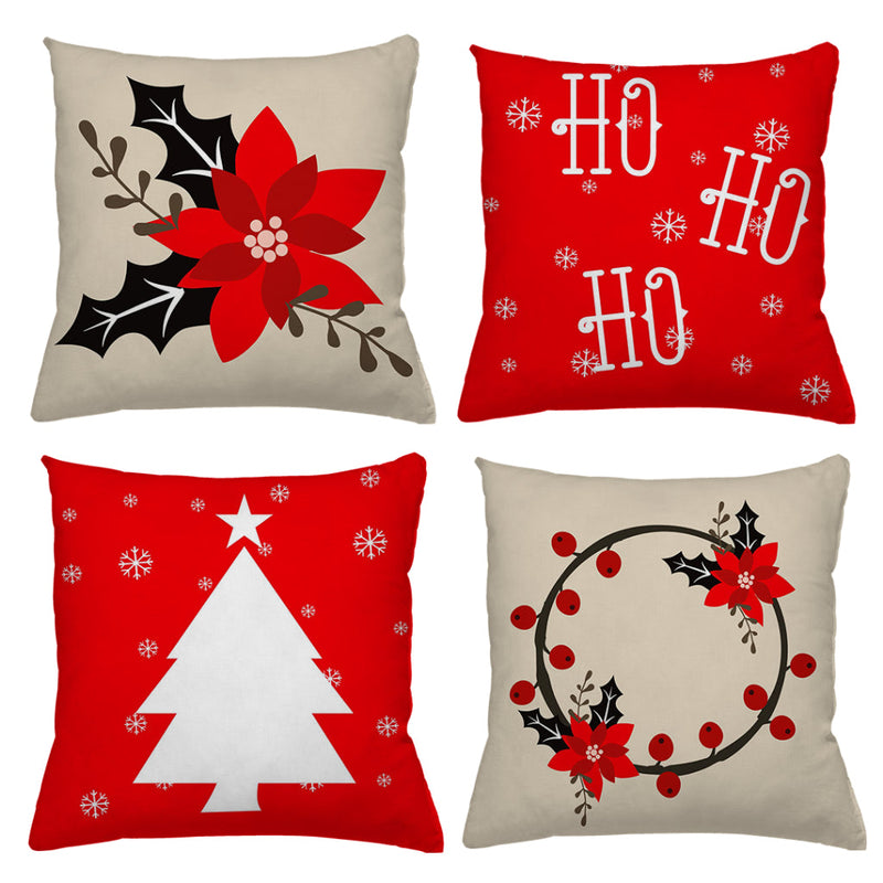 Kit Capas de Almofadas de Natal Para Decoração de Sofá