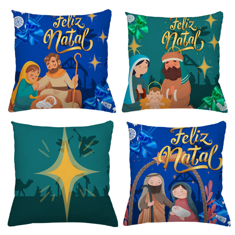 Kit Capas de Almofadas de Natal Para Decoração de Sofá