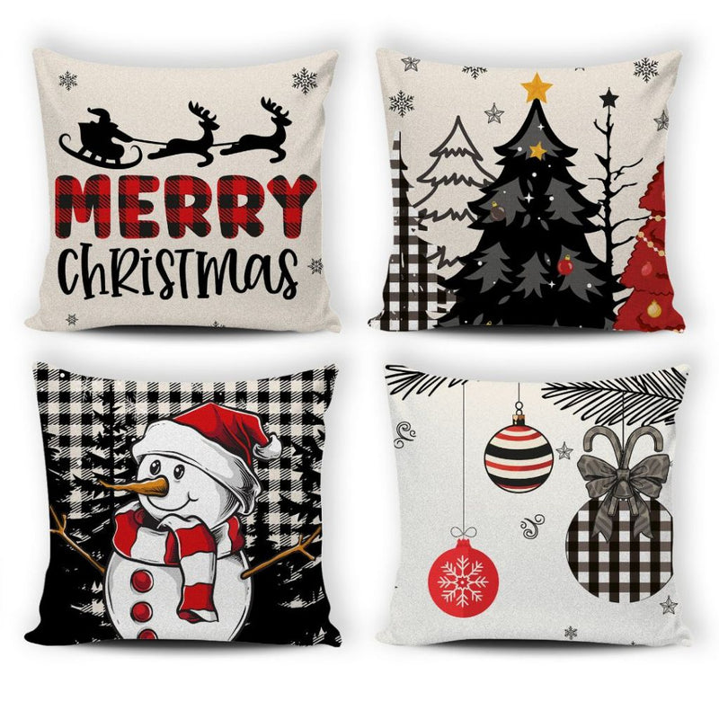 Kit Capas de Almofadas de Natal Para Decoração de Sofá