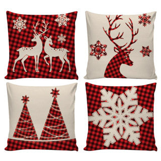 Kit Capas de Almofadas de Natal Para Decoração de Sofá