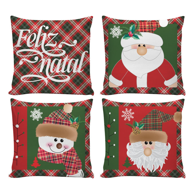 Kit Capas de Almofadas de Natal Para Decoração de Sofá